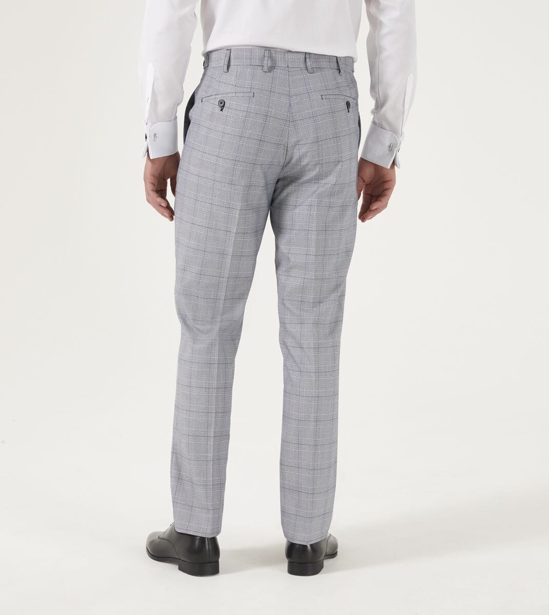 Anello Grey Prince Of Wales Check Trousers - Trousers - - THREADPEPPER