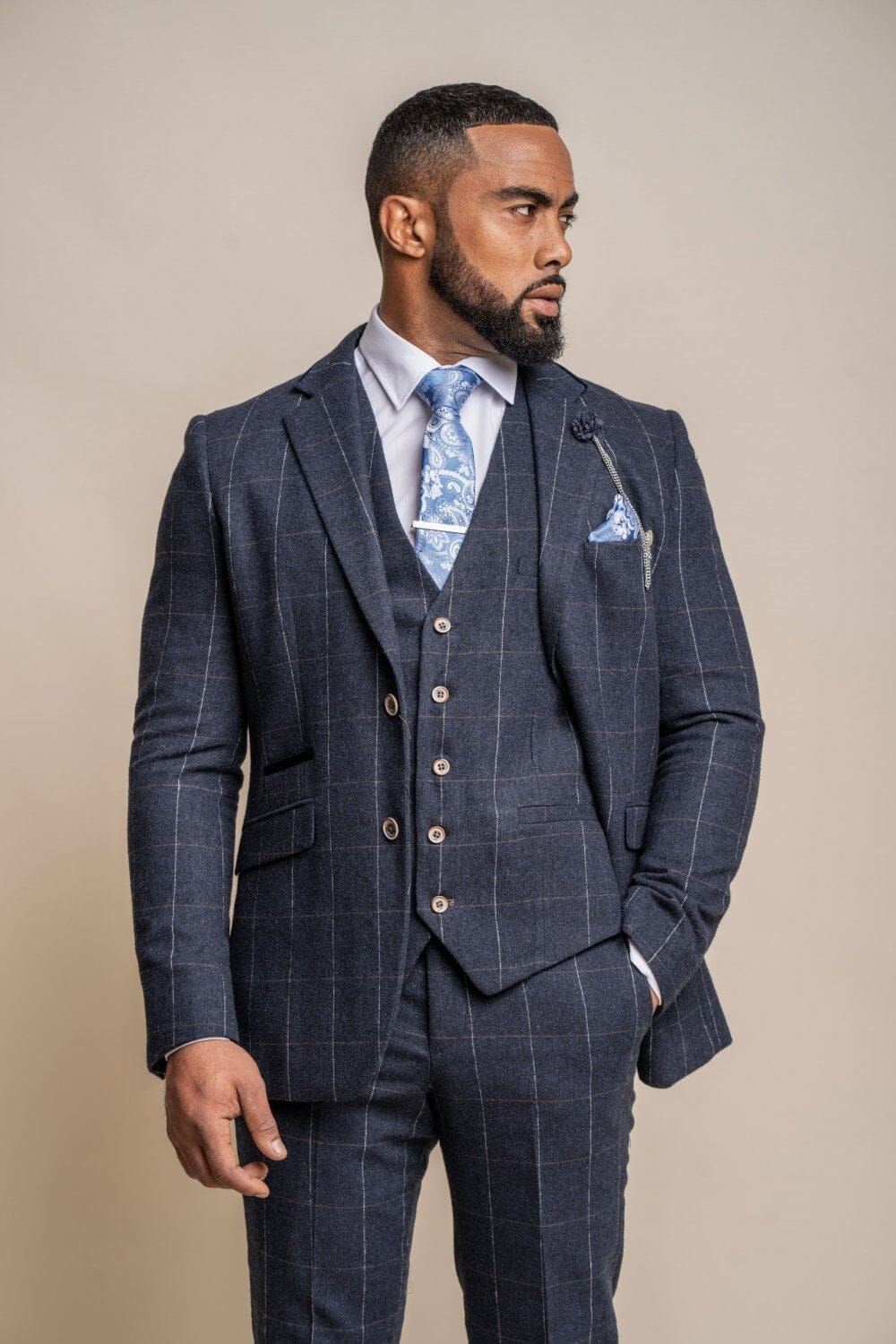 Angels Navy Check Tweed Blazer - Blazers & Jackets - 34R - THREADPEPPER