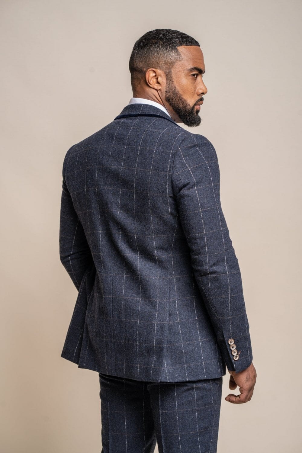 Angels Navy Check Tweed Blazer - Blazers & Jackets - - THREADPEPPER