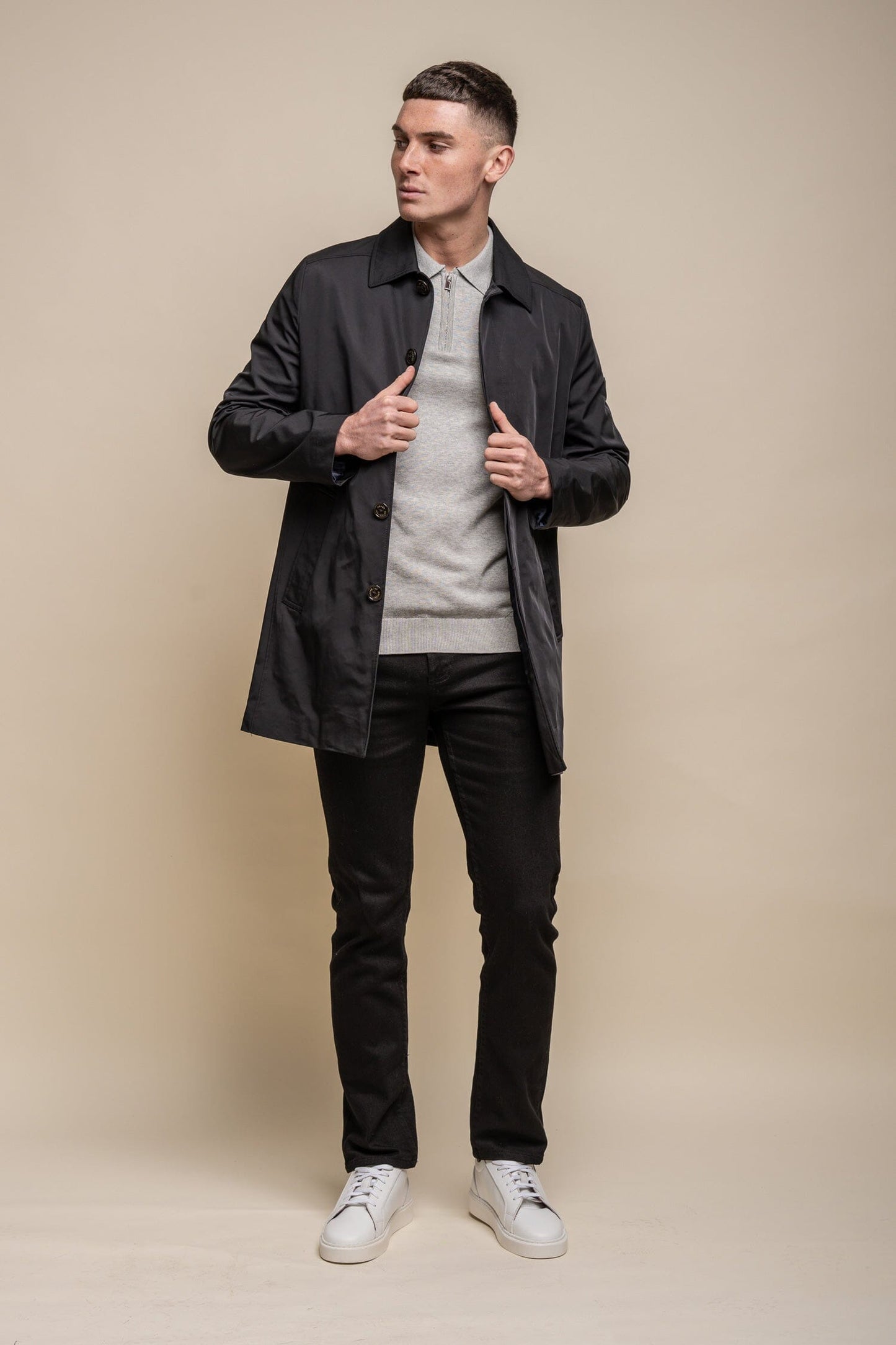 Barracuda Black Coat - Coats - - THREADPEPPER