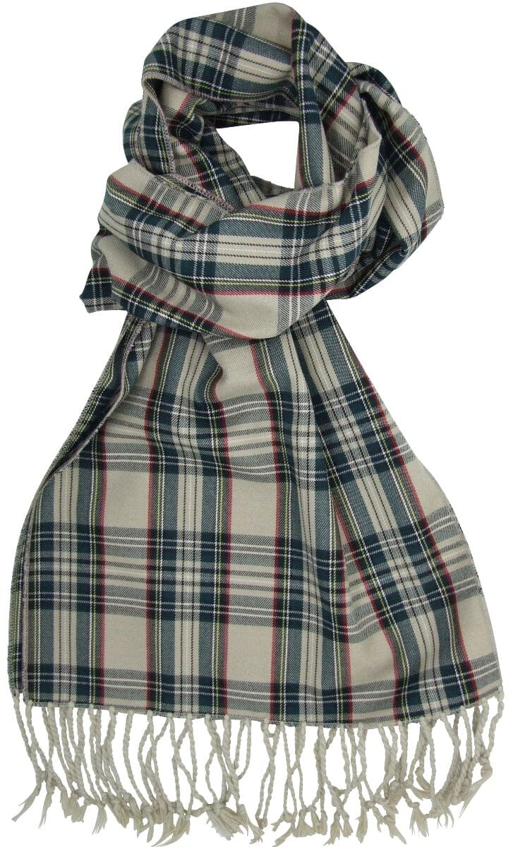 Beige Tartan Scarf - Scarves - - THREADPEPPER