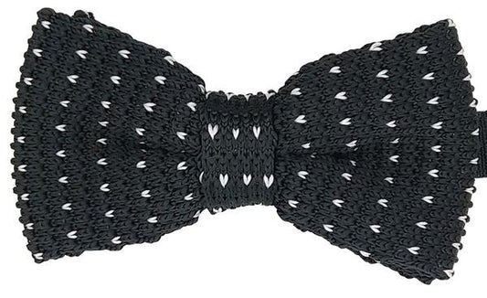 Black Patterned Knitted Bow Tie - SALE - Bow Ties - - THREADPEPPER
