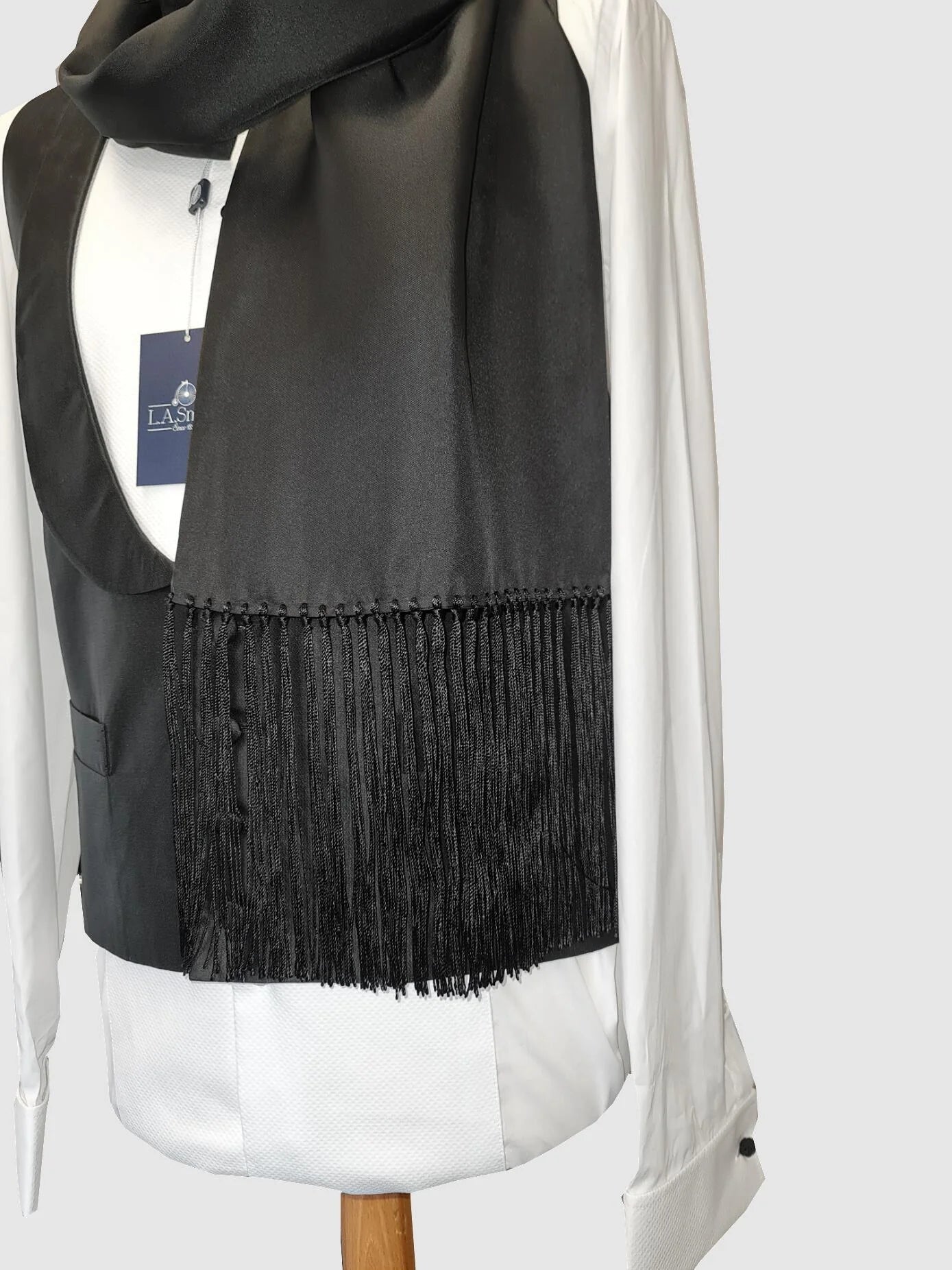 Black Silk Dress Scarf - Scarves - - THREADPEPPER