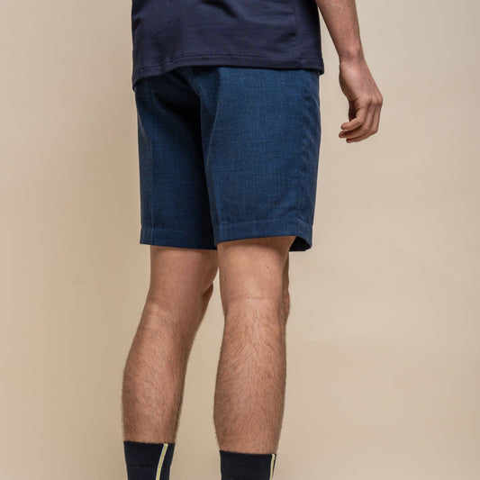 Blue Linen Shorts - STOCK CLEARANCE - Shorts - - THREADPEPPER