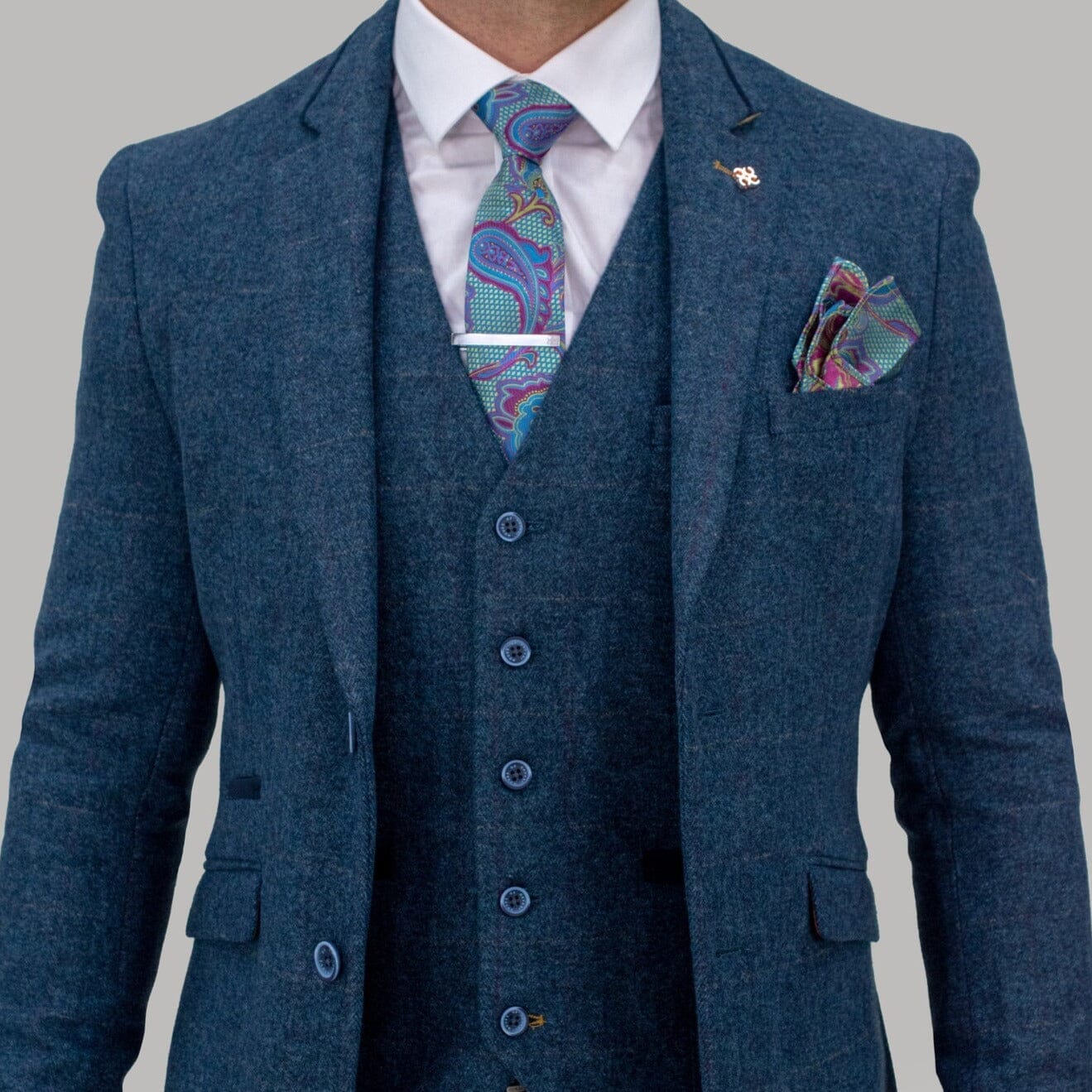 Blue Tweed Jacket - STOCK CLEARANCE - Blazers & Jackets Sale - - THREADPEPPER