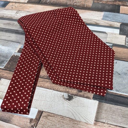 Burgundy Spot Cotton Cravat - Cravats - - THREADPEPPER