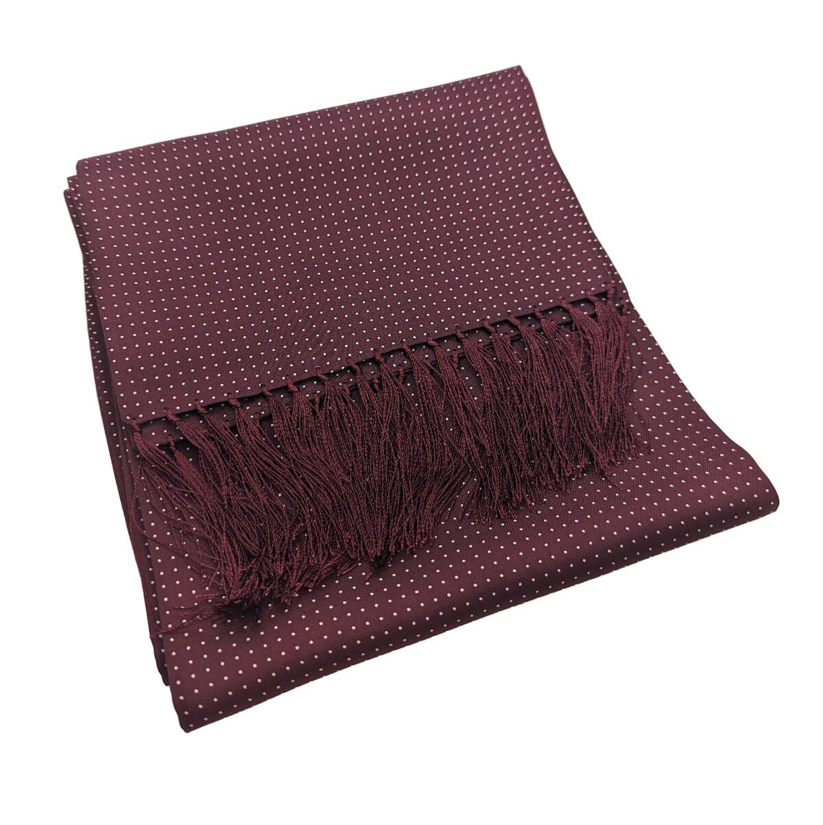 Burgundy Spot Silk Scarf - Scarves - - THREADPEPPER