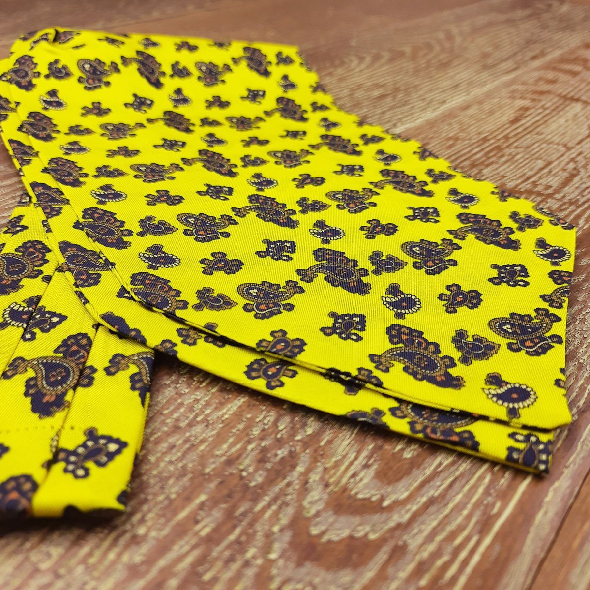Caspian Yellow All Silk Cravat - Cravats - - THREADPEPPER