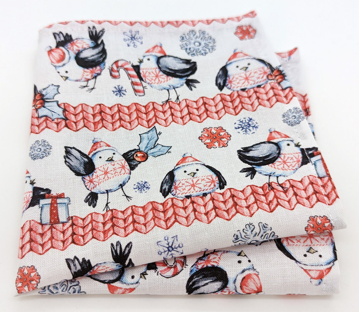 Cosy Robin Christmas Pocket Square - Handkerchiefs - - THREADPEPPER