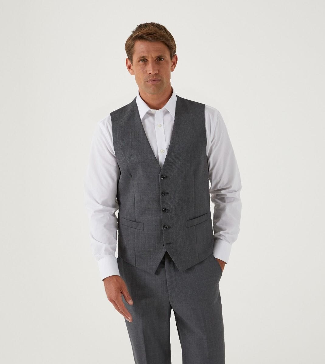 Farnham Grey Waistcoat - DUE 30/9/23 - Waistcoats - 34R - THREADPEPPER