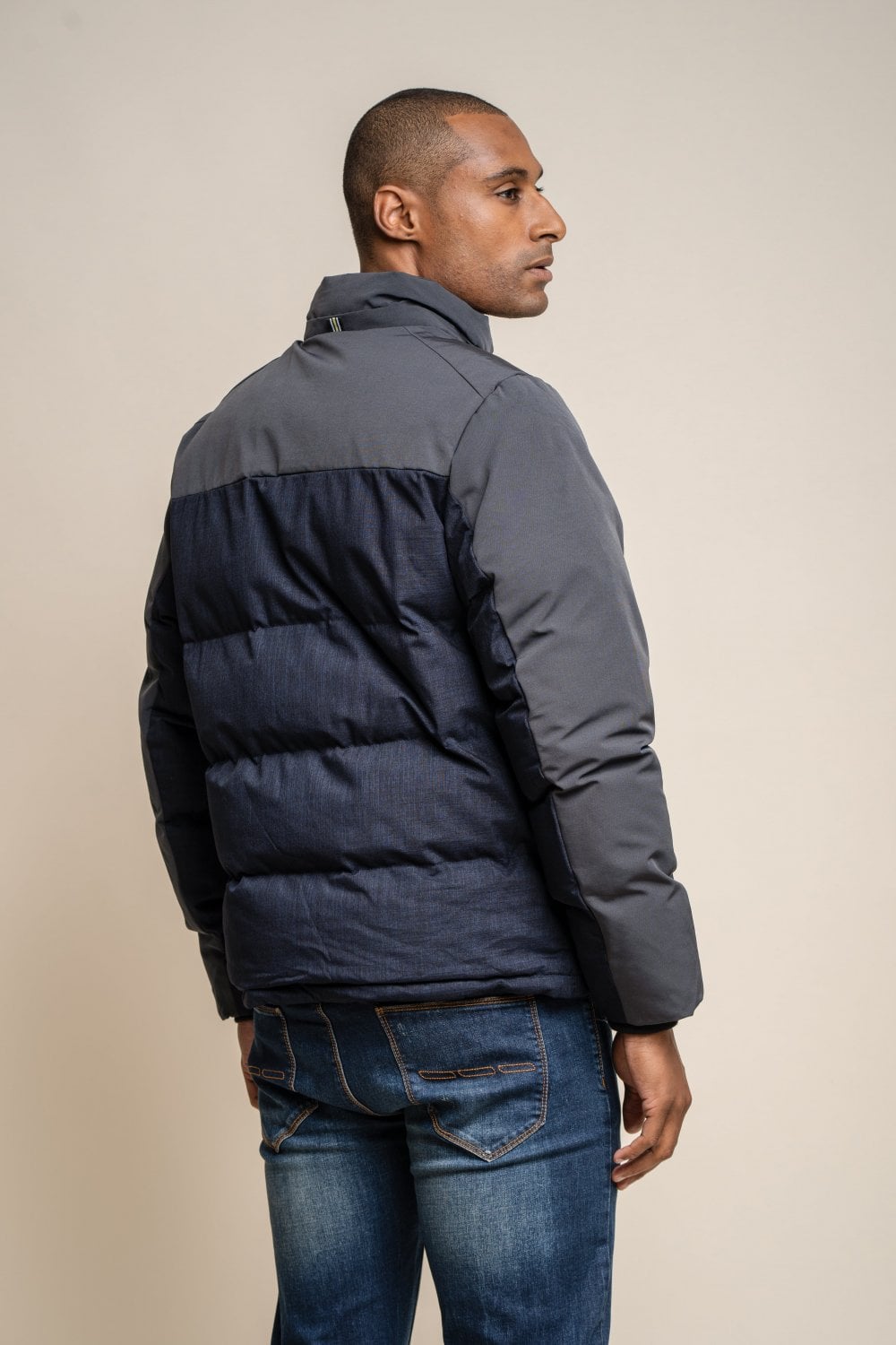 Farros Navy Jacket - Coats - - THREADPEPPER