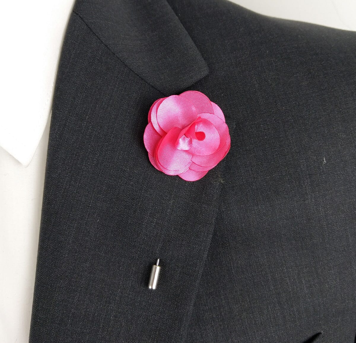 Fuchsia Flower Boutonniere Lapel Pin - Lapel Pin - - THREADPEPPER