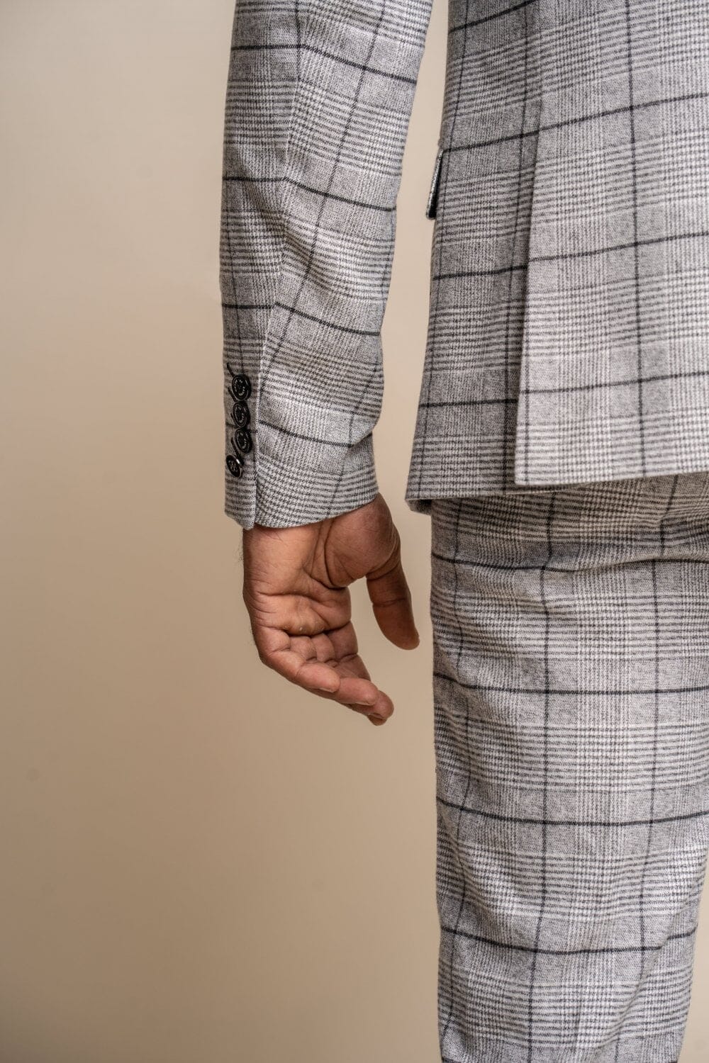 Ghost Pale Grey Checked Jacket - Blazers & Jackets - - THREADPEPPER