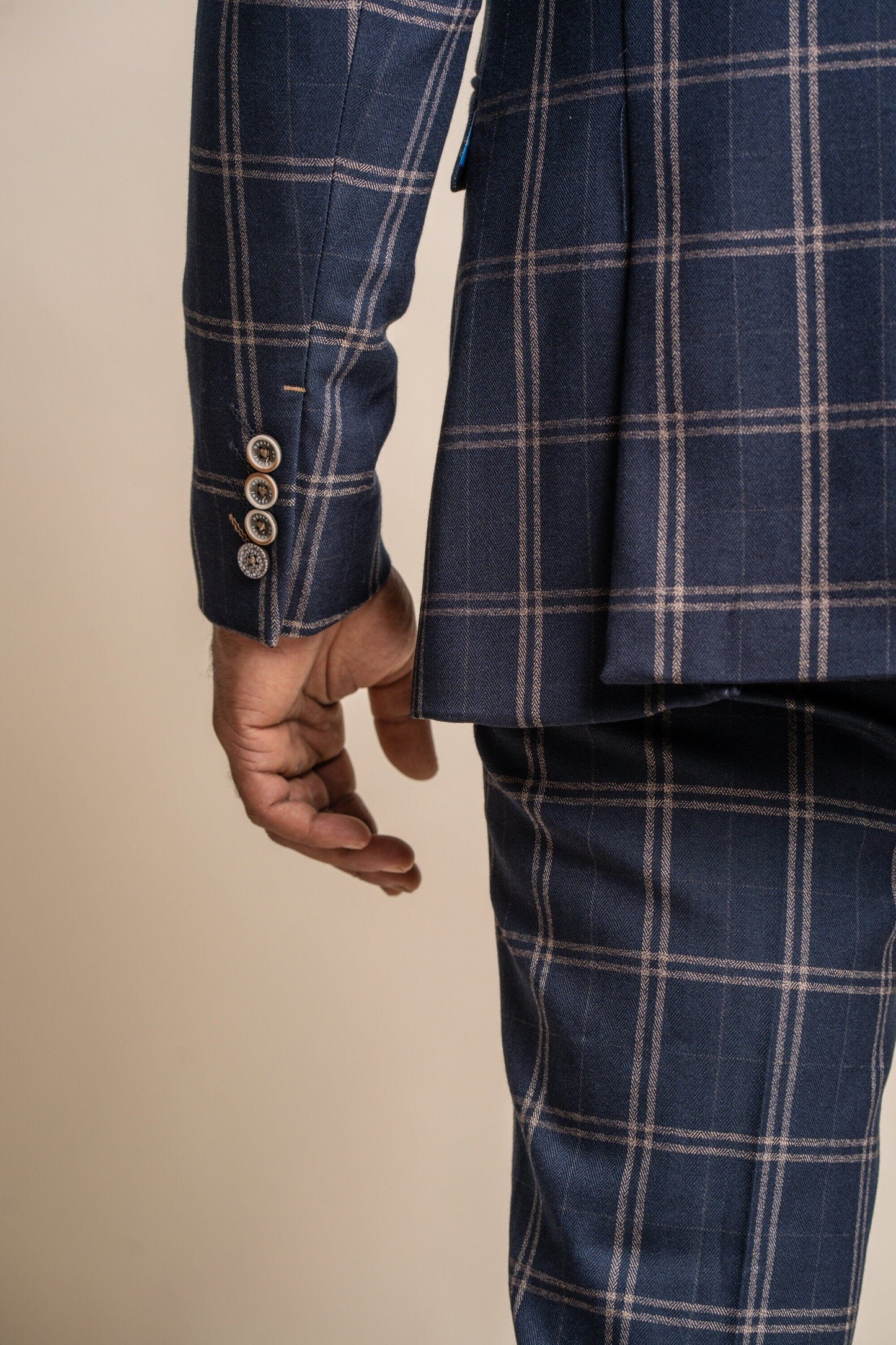 Hardy Navy Checked Blazer - Blazers & Jackets - - THREADPEPPER