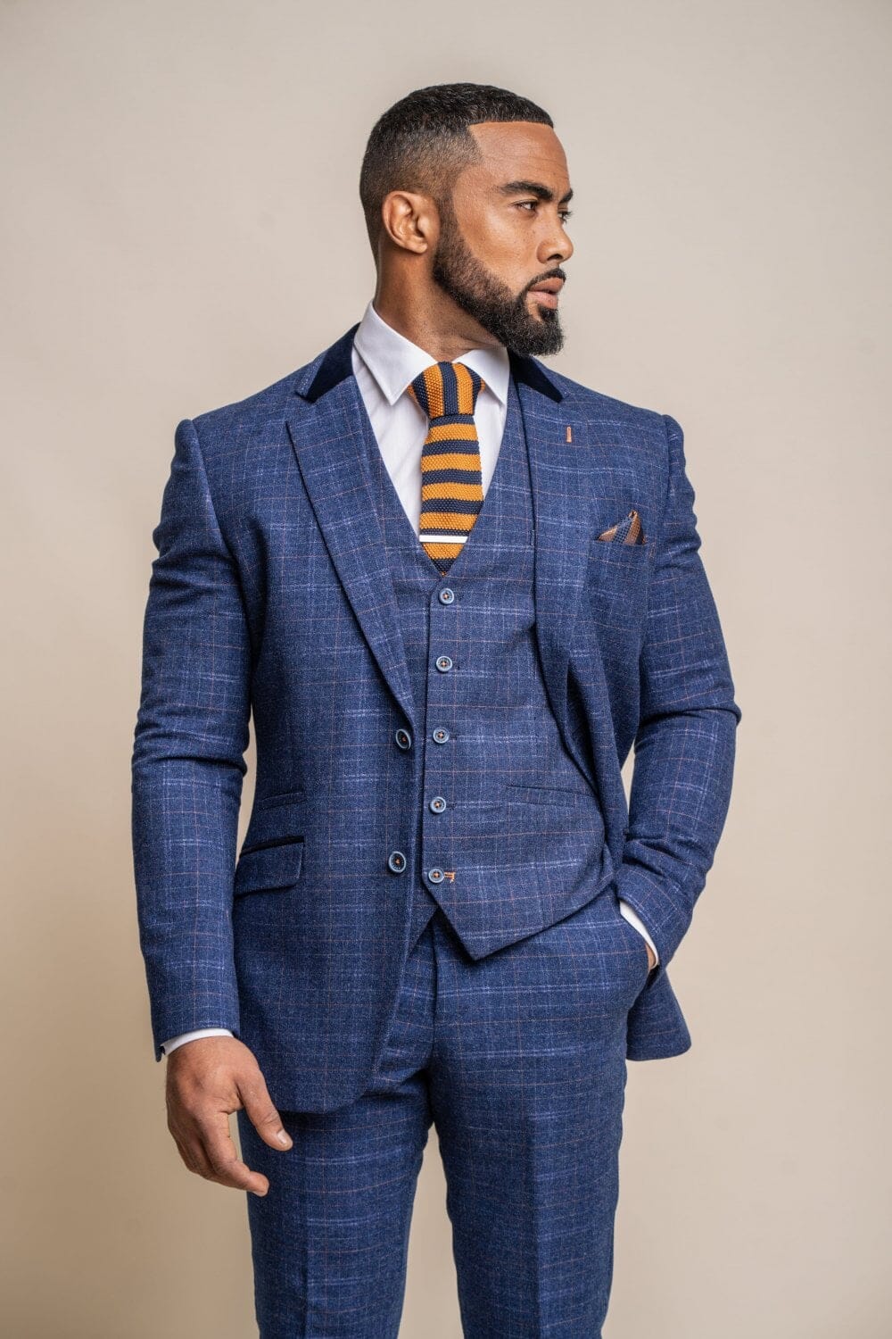 Kaiser Blue Check Tweed Blazer - Blazers & Jackets - 34R - THREADPEPPER
