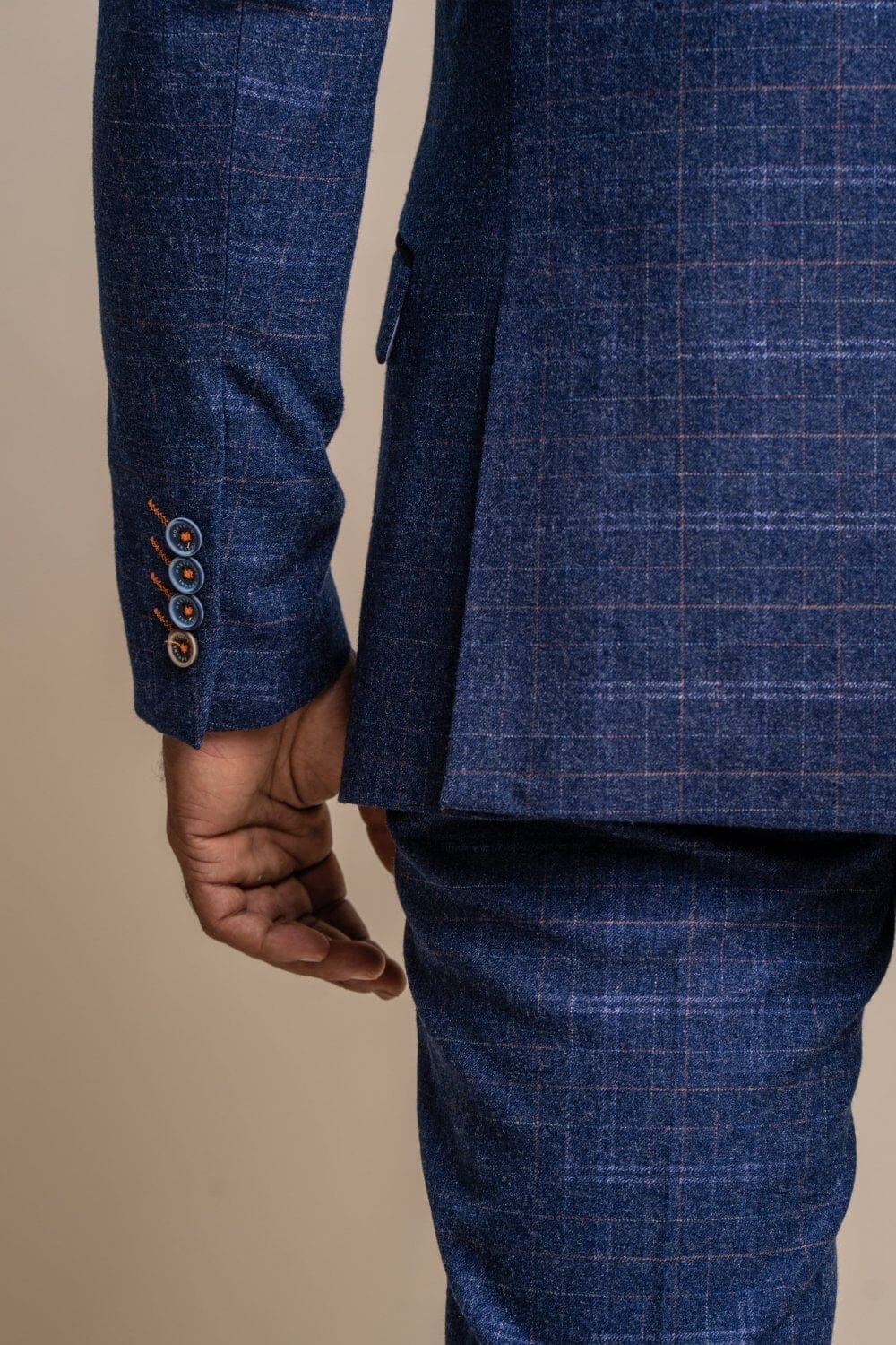 Kaiser Blue Check Tweed Blazer - Blazers & Jackets - - THREADPEPPER