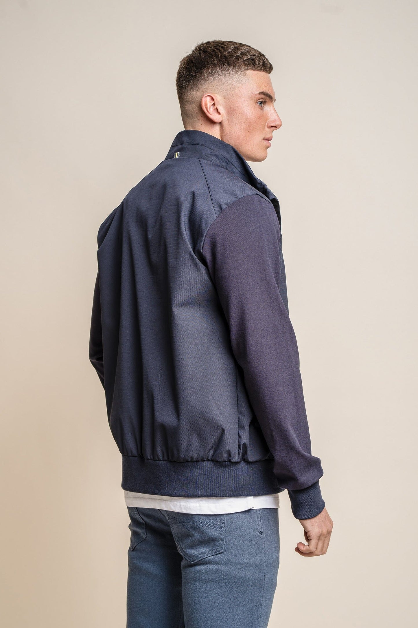 Kasper Navy Bomber Jacket - Coats - - THREADPEPPER
