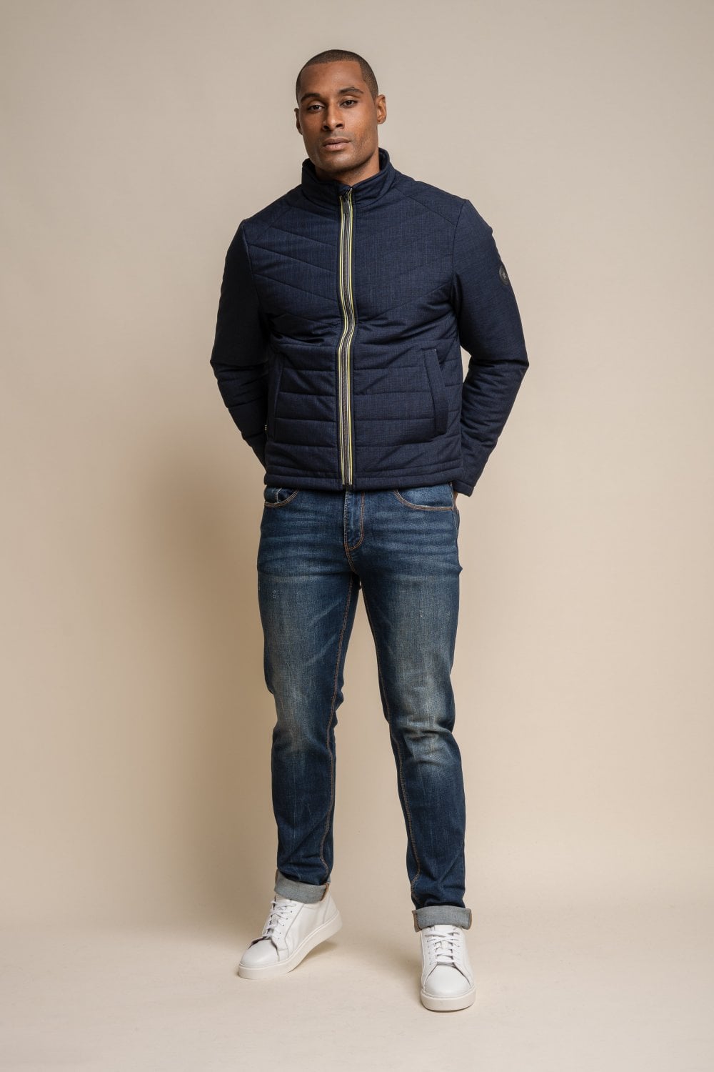 Keenan Navy Jacket - Coats - - THREADPEPPER