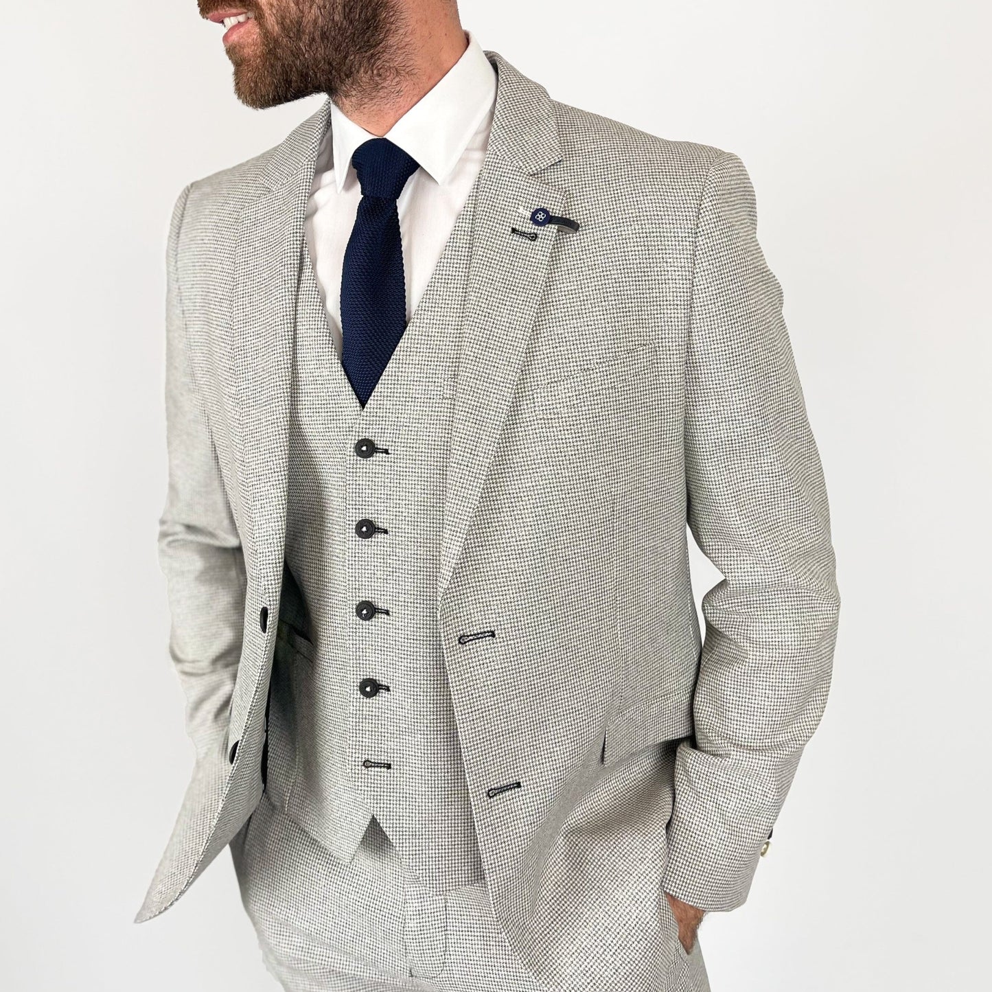 Kyoto Grey Houndstooth Blazer - Blazers & Jackets - - THREADPEPPER