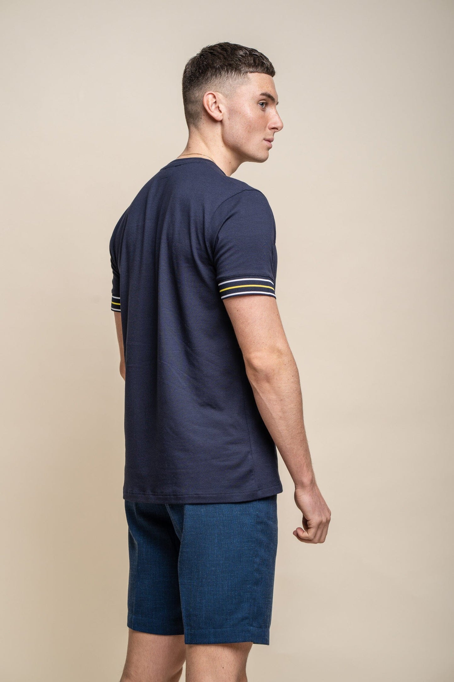 Malaga Navy T-Shirt - T-Shirts - - THREADPEPPER