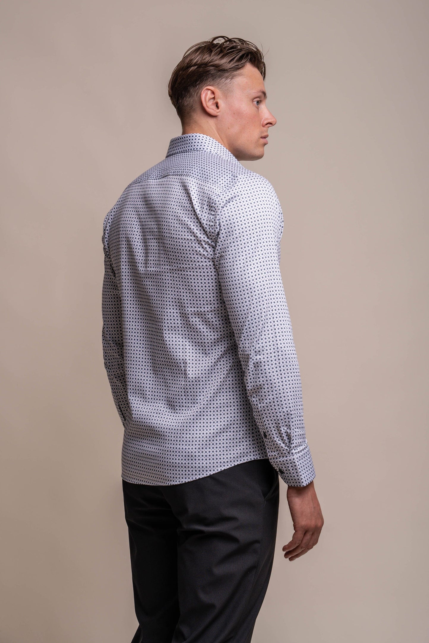 Mania Geometric Cotton Shirt - Shirts - - THREADPEPPER
