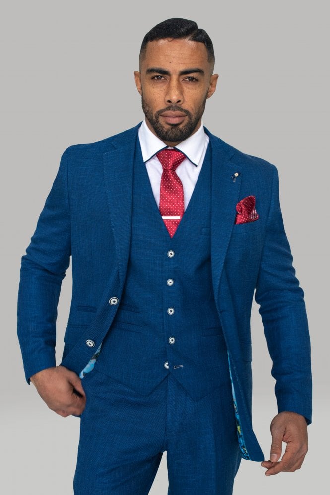 Blue Linen Waistcoat - STOCK CLEARANCE - Waistcoats - - THREADPEPPER