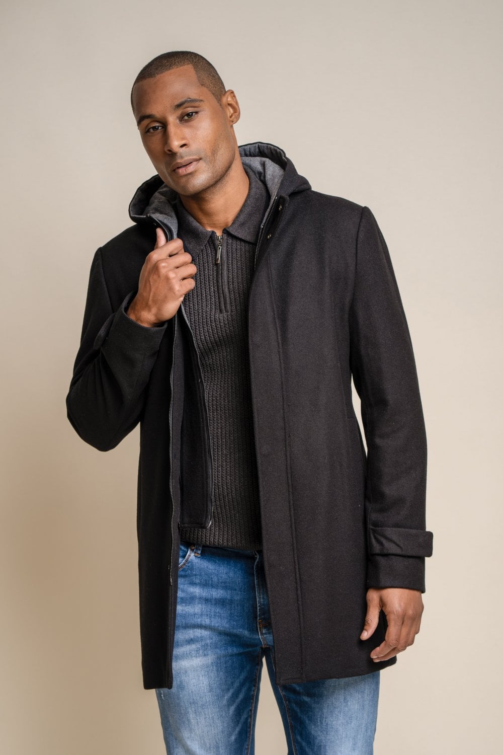 Michigan Black Overcoat - Coats - 36R - THREADPEPPER