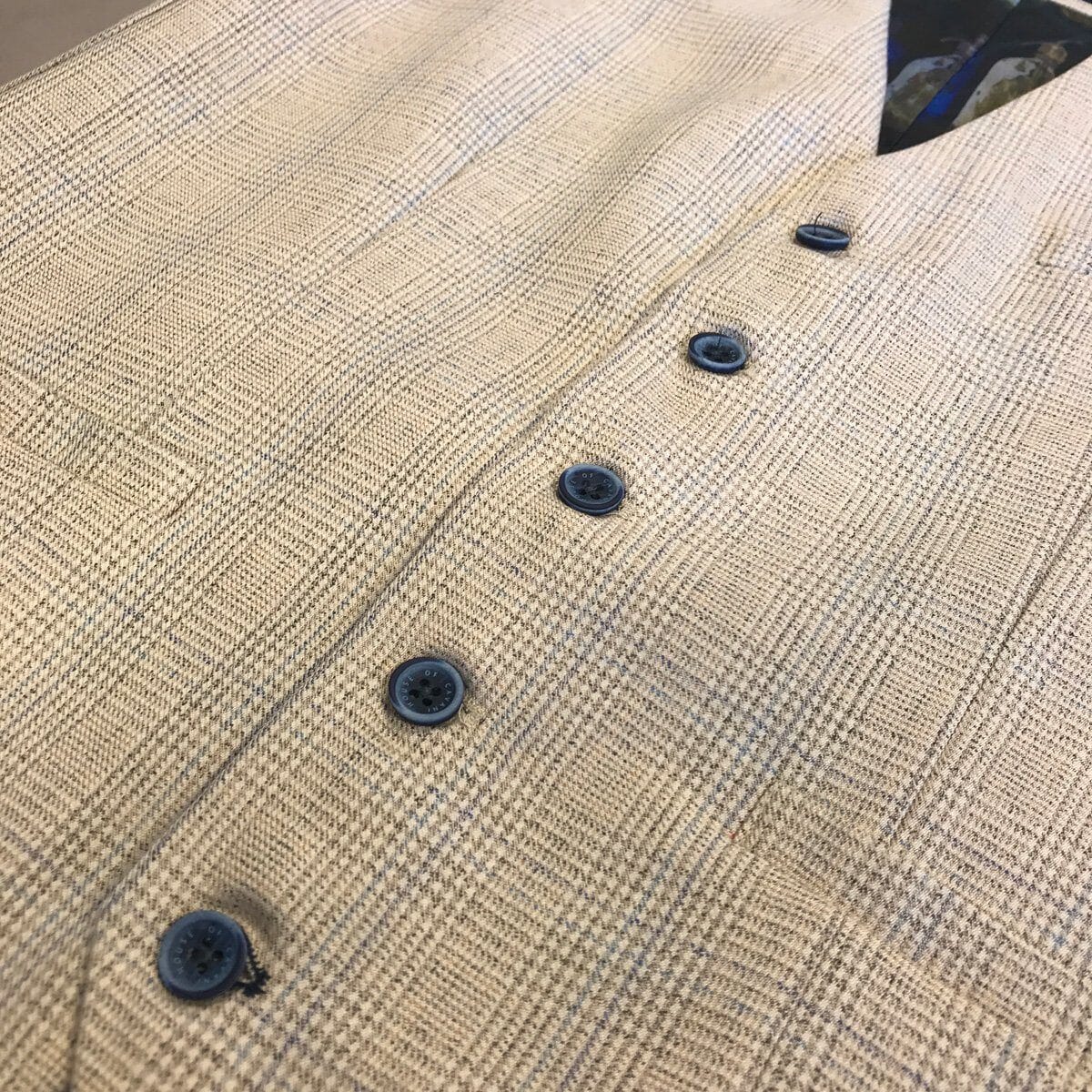 Micro-check Beige Waistcoat - STOCK CLEARANCE - Waistcoats - - THREADPEPPER