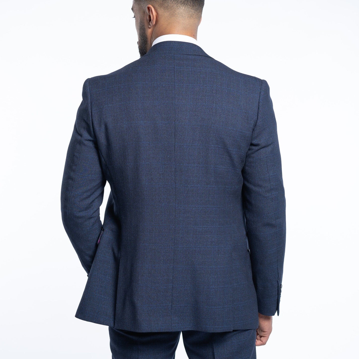 Micro-check Navy Jacket - STOCK CLEARANCE - Blazers & Jackets - - THREADPEPPER
