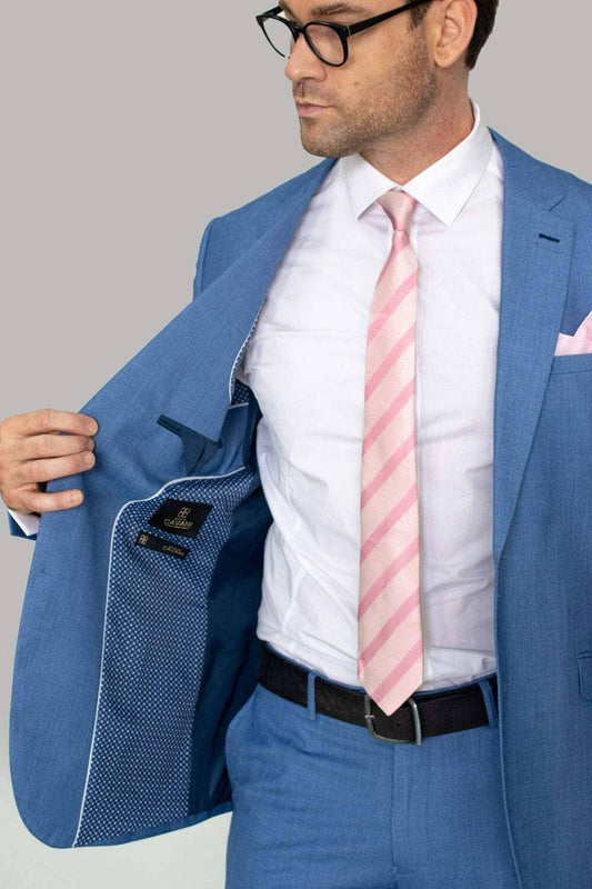 Mid Blue Plain Jacket - STOCK CLEARANCE - Blazers & Jackets Sale - - THREADPEPPER