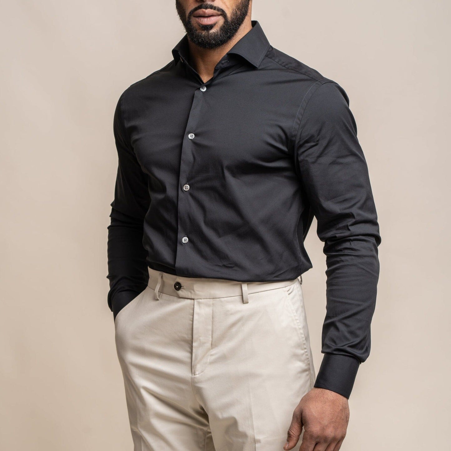 Monaco Black Shirt - Shirts - S - THREADPEPPER