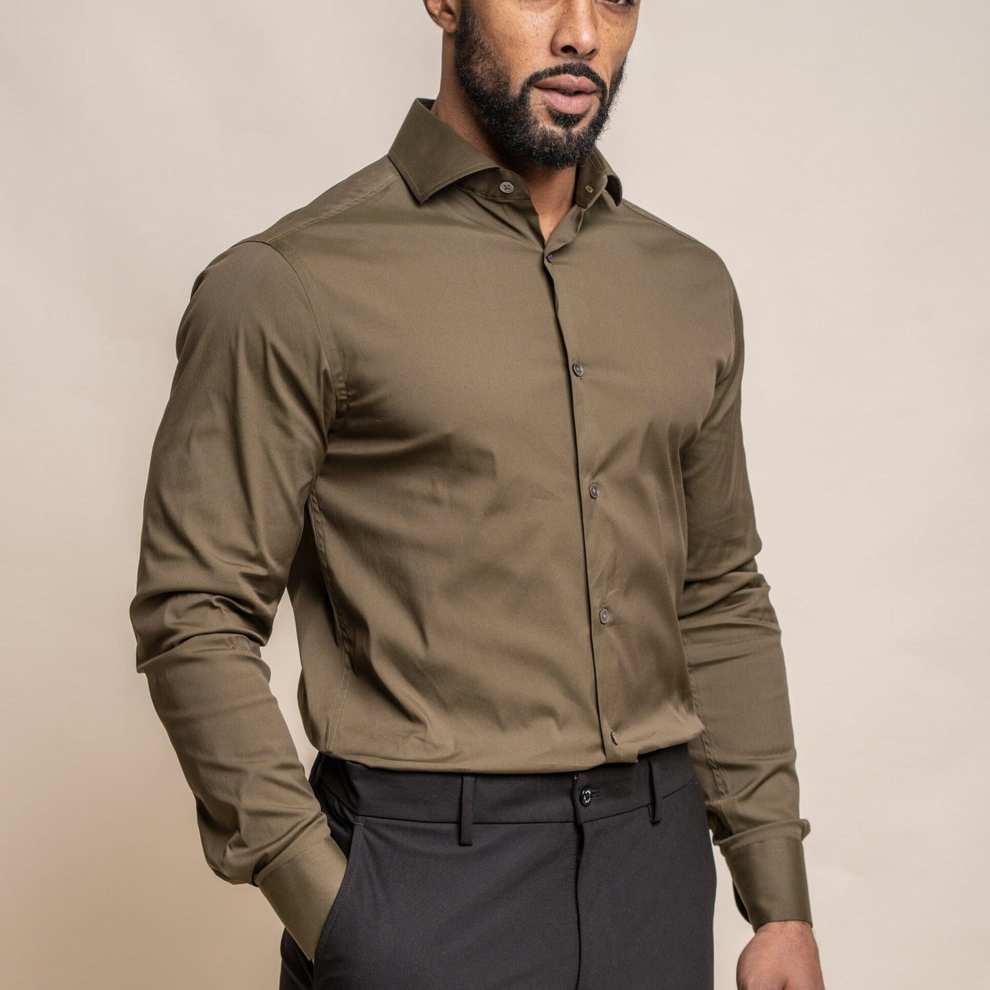 Monaco Olive Shirt - Shirts - - THREADPEPPER
