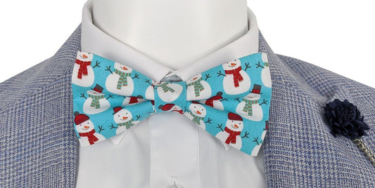 Mr Snowman Christmas Ready-Tied Bow Tie - Bow Ties - - THREADPEPPER