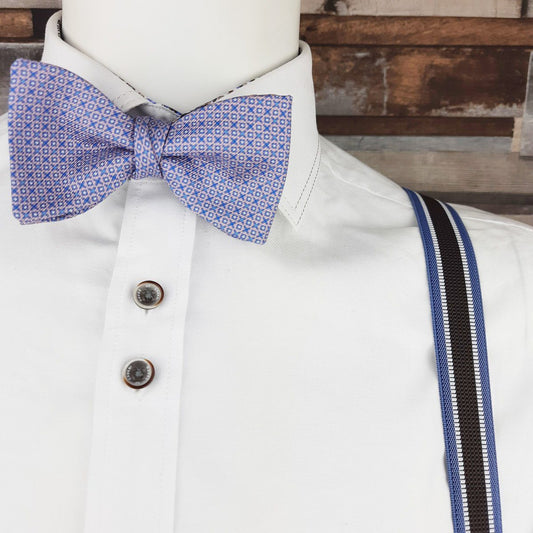 Naughts & Crosses on Pink Silk Ready-Tied Bow Tie - Bow Ties - - THREADPEPPER