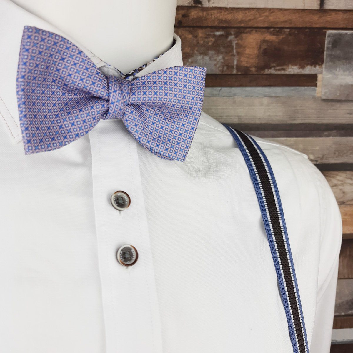 Naughts & Crosses on Pink Silk Ready-Tied Bow Tie - Bow Ties - - THREADPEPPER