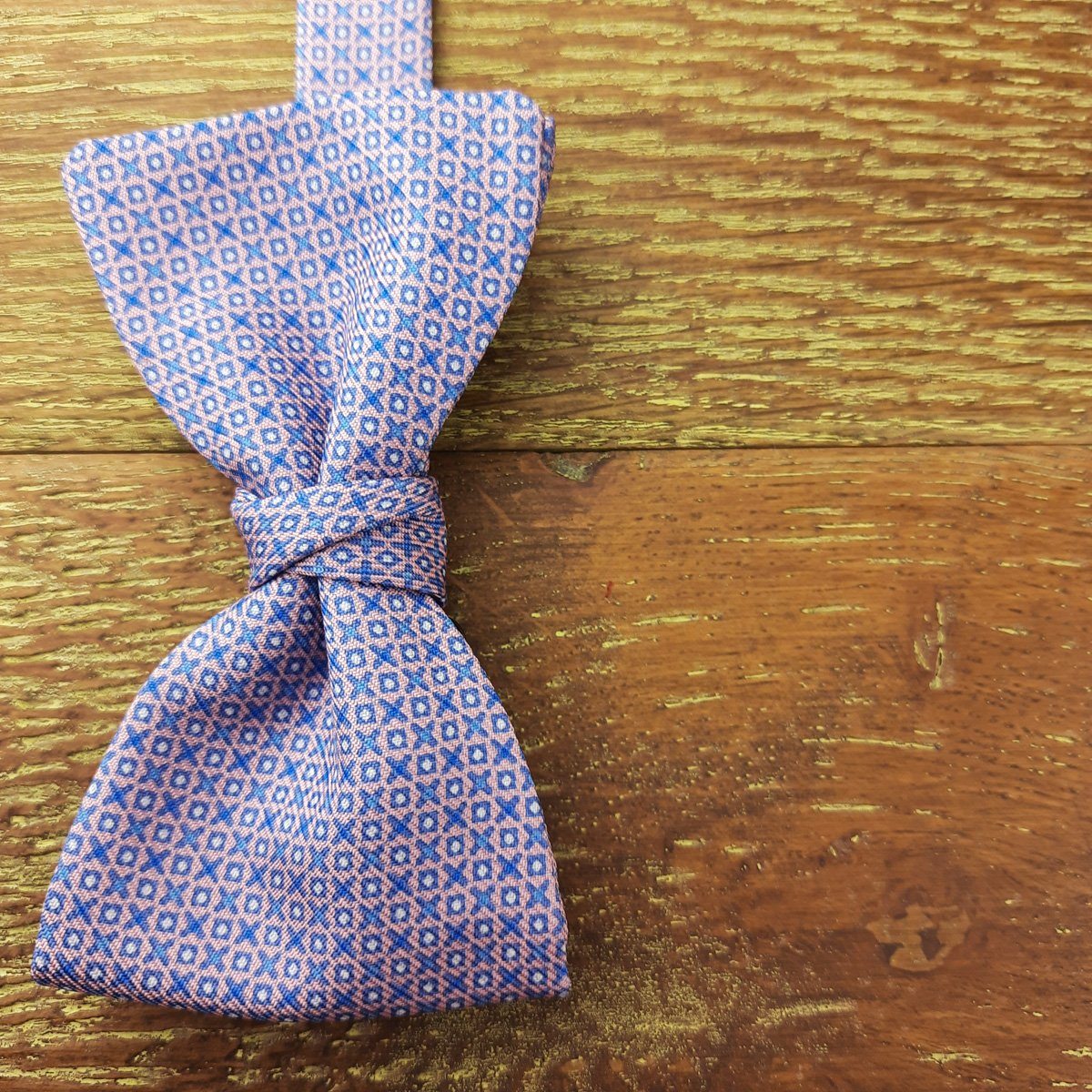 Naughts & Crosses on Pink Silk Ready-Tied Bow Tie - Bow Ties - - THREADPEPPER