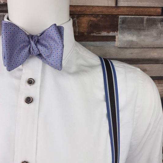 Naughts & Crosses on Pink Silk Self-Tie Bow Tie - Bow Ties - - THREADPEPPER