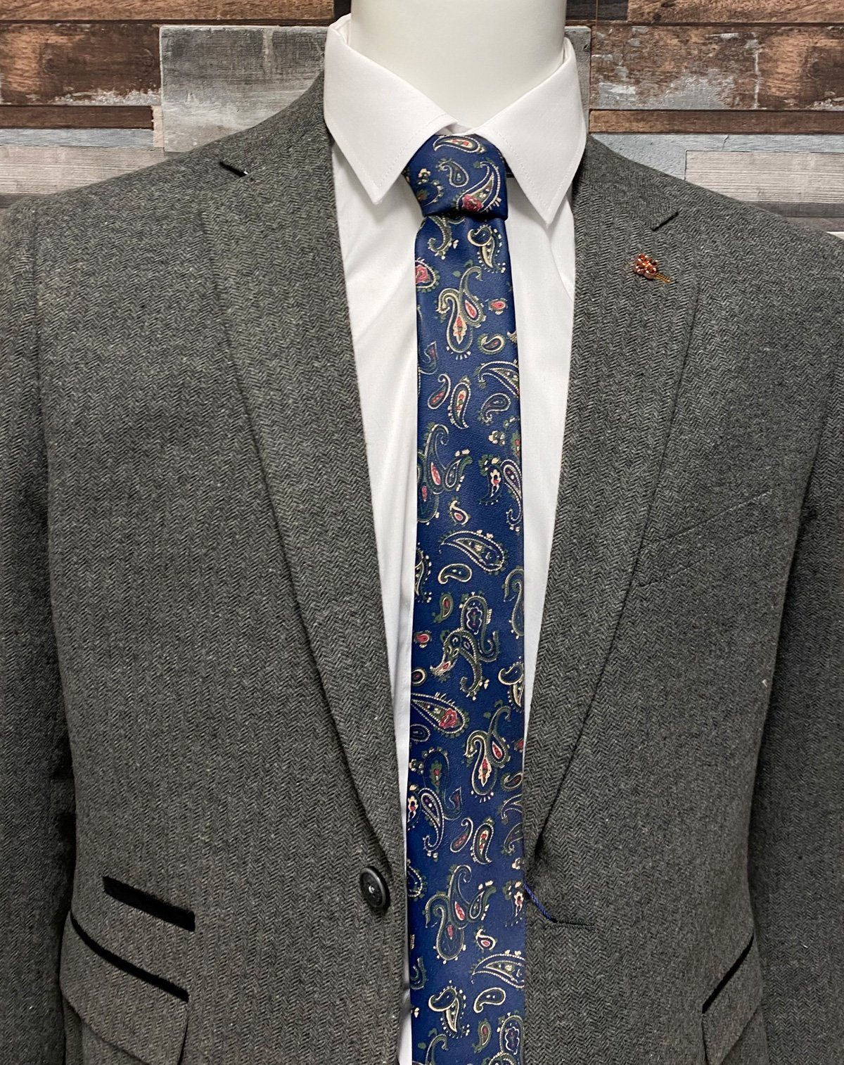 Navy Rose Paisley Tie - Ties - - THREADPEPPER
