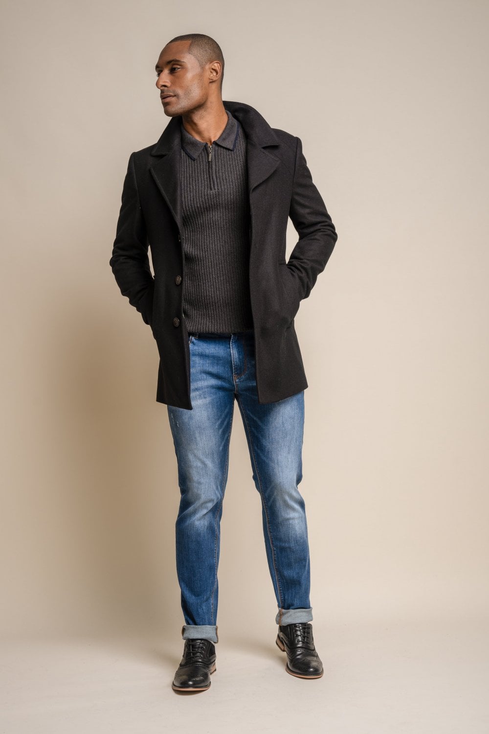 Nelson Black Coat - Coats - - THREADPEPPER