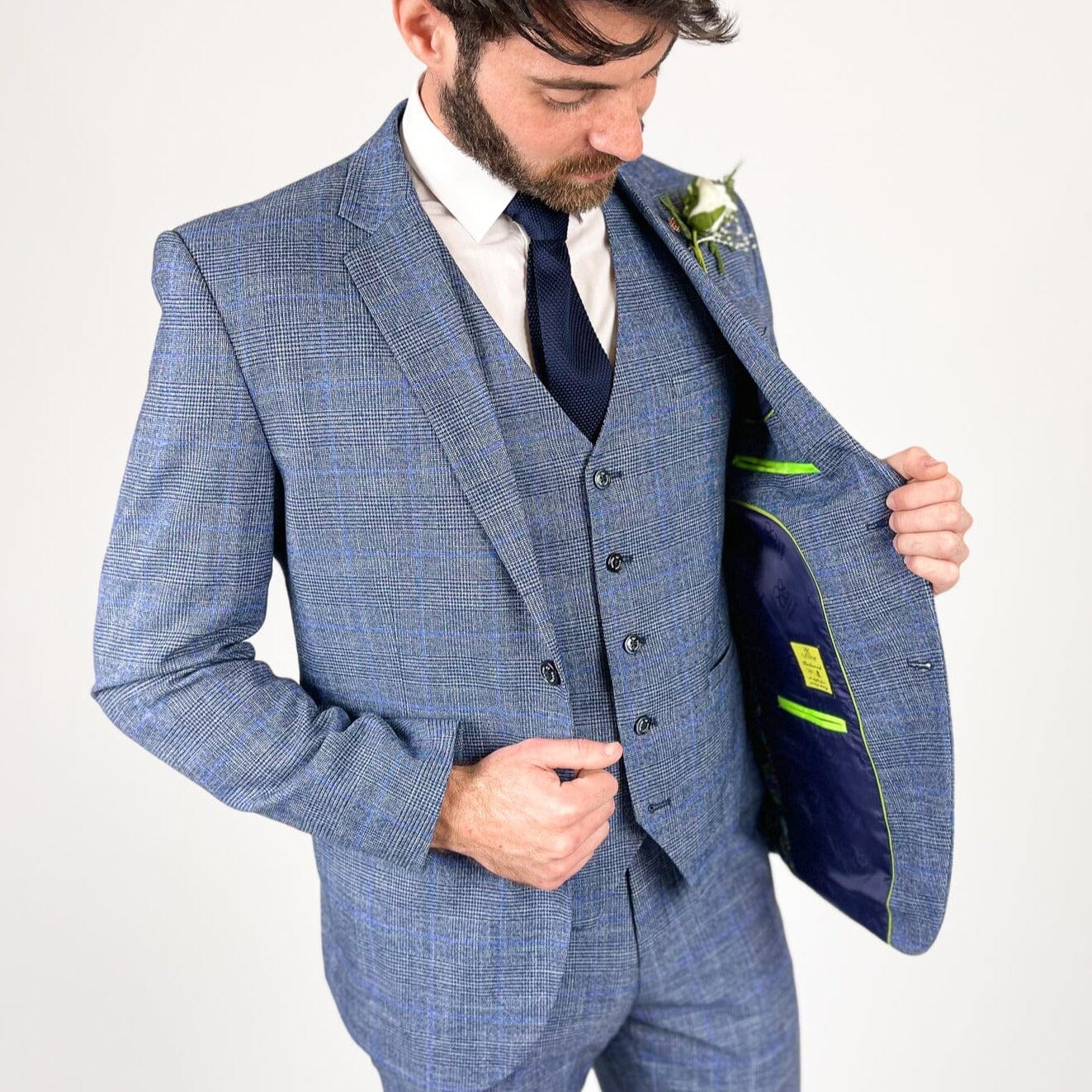 Phantom Blue Check Jacket - Blazers & Jackets - 34R - THREADPEPPER