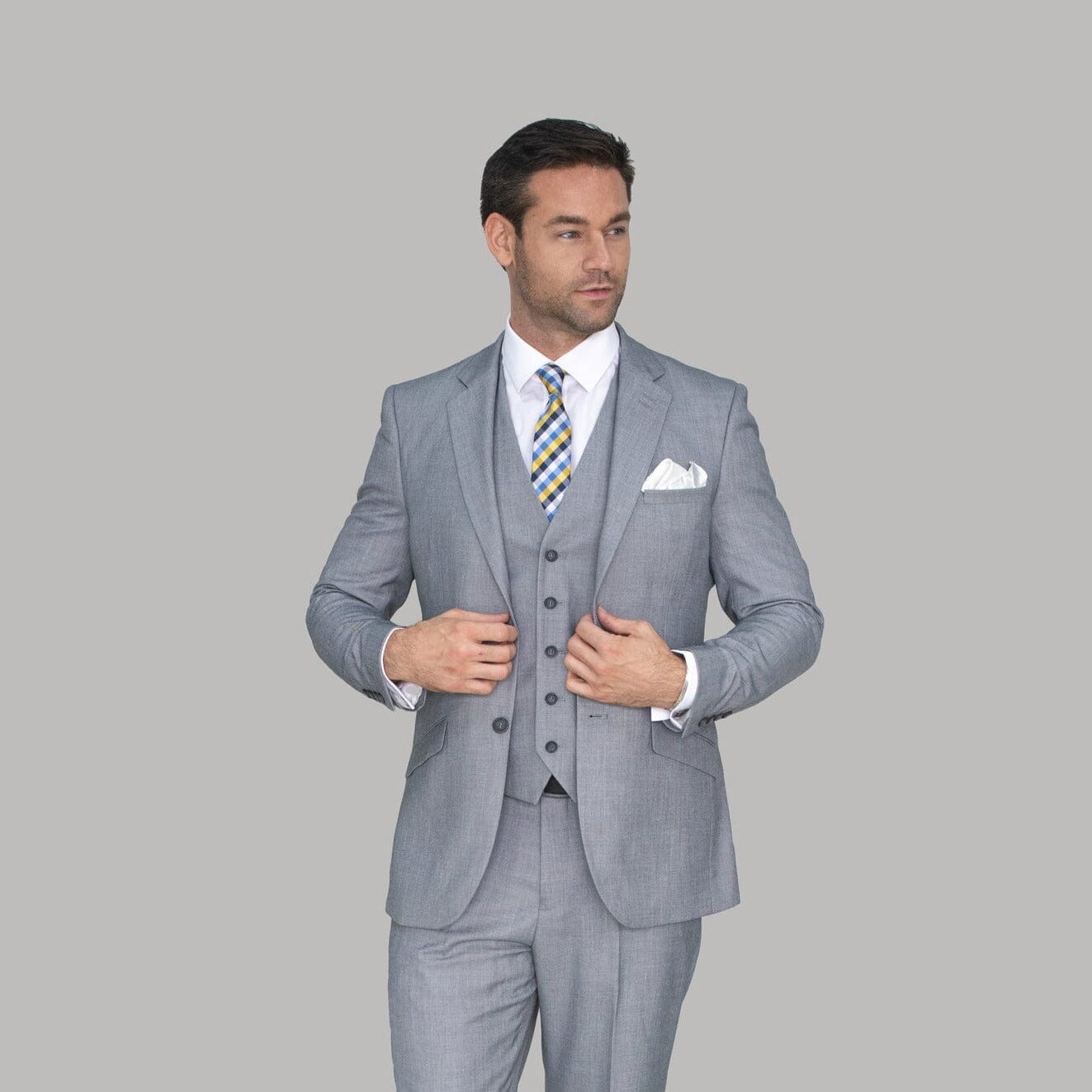 Plain Grey Jacket Mens Smart Casual Blazer Business Wedding