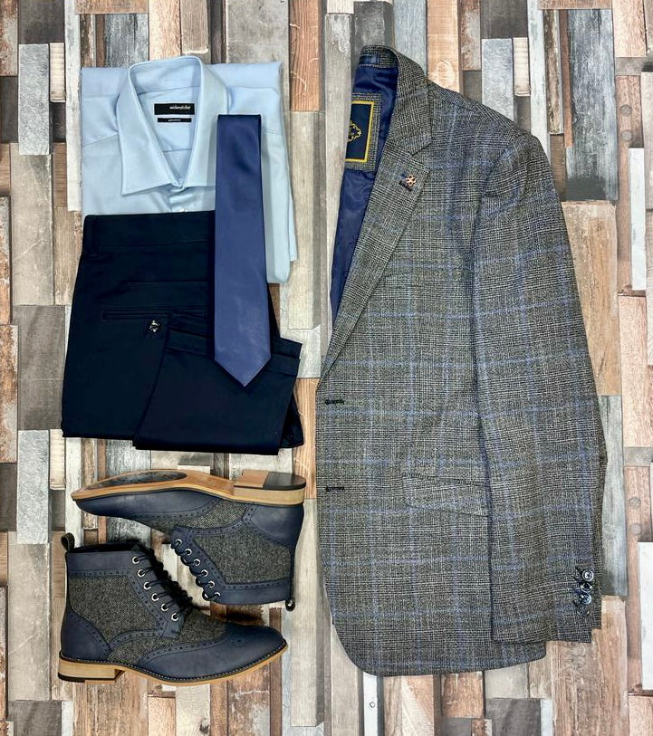 Power Grey Tweed Blazer - Blazers & Jackets - - THREADPEPPER