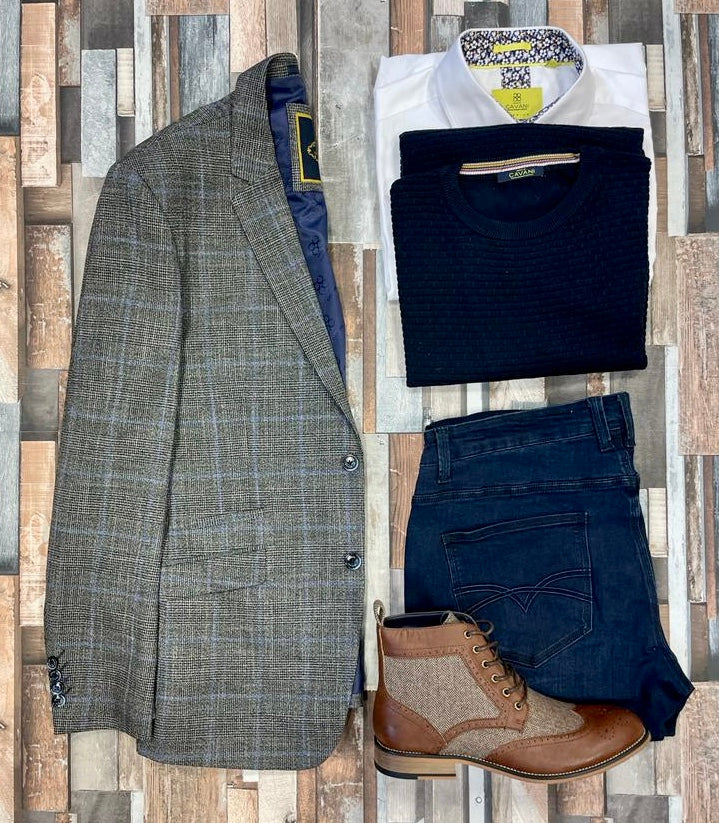Power Grey Tweed Blazer - Blazers & Jackets - - THREADPEPPER