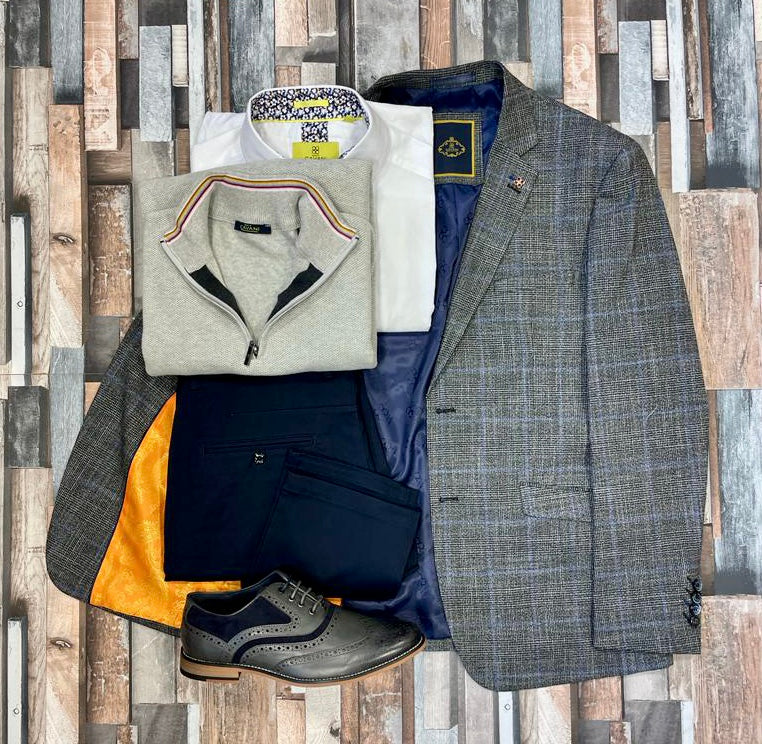 Power Grey Tweed Blazer - Blazers & Jackets - - THREADPEPPER