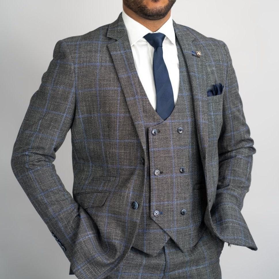 Power Grey Tweed Blazer - Blazers & Jackets - 34R - THREADPEPPER
