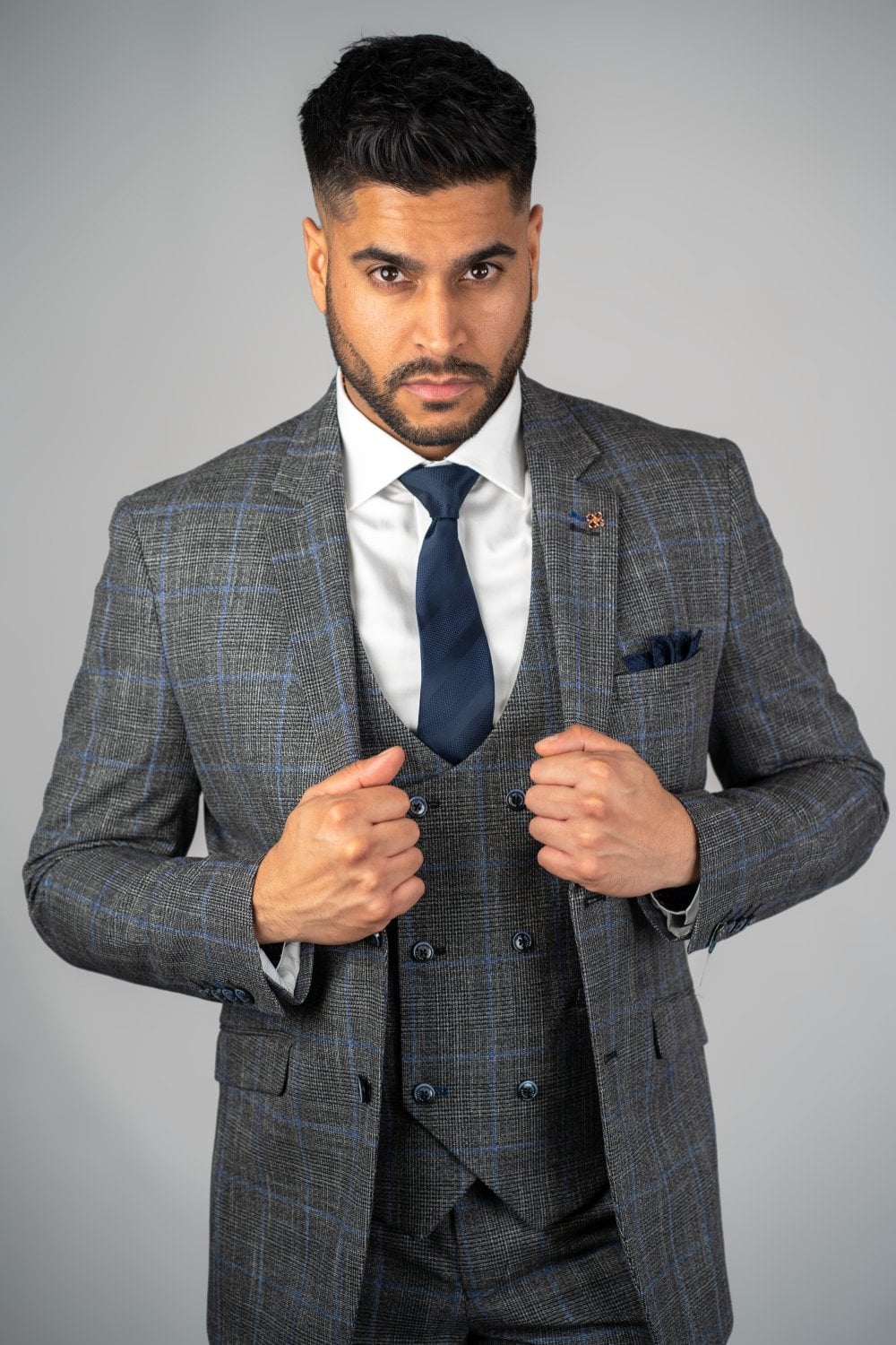Power Grey Tweed Waistcoat - Waistcoats - - THREADPEPPER