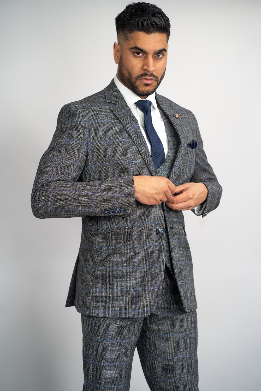 Power Grey Tweed Waistcoat - Waistcoats - - THREADPEPPER