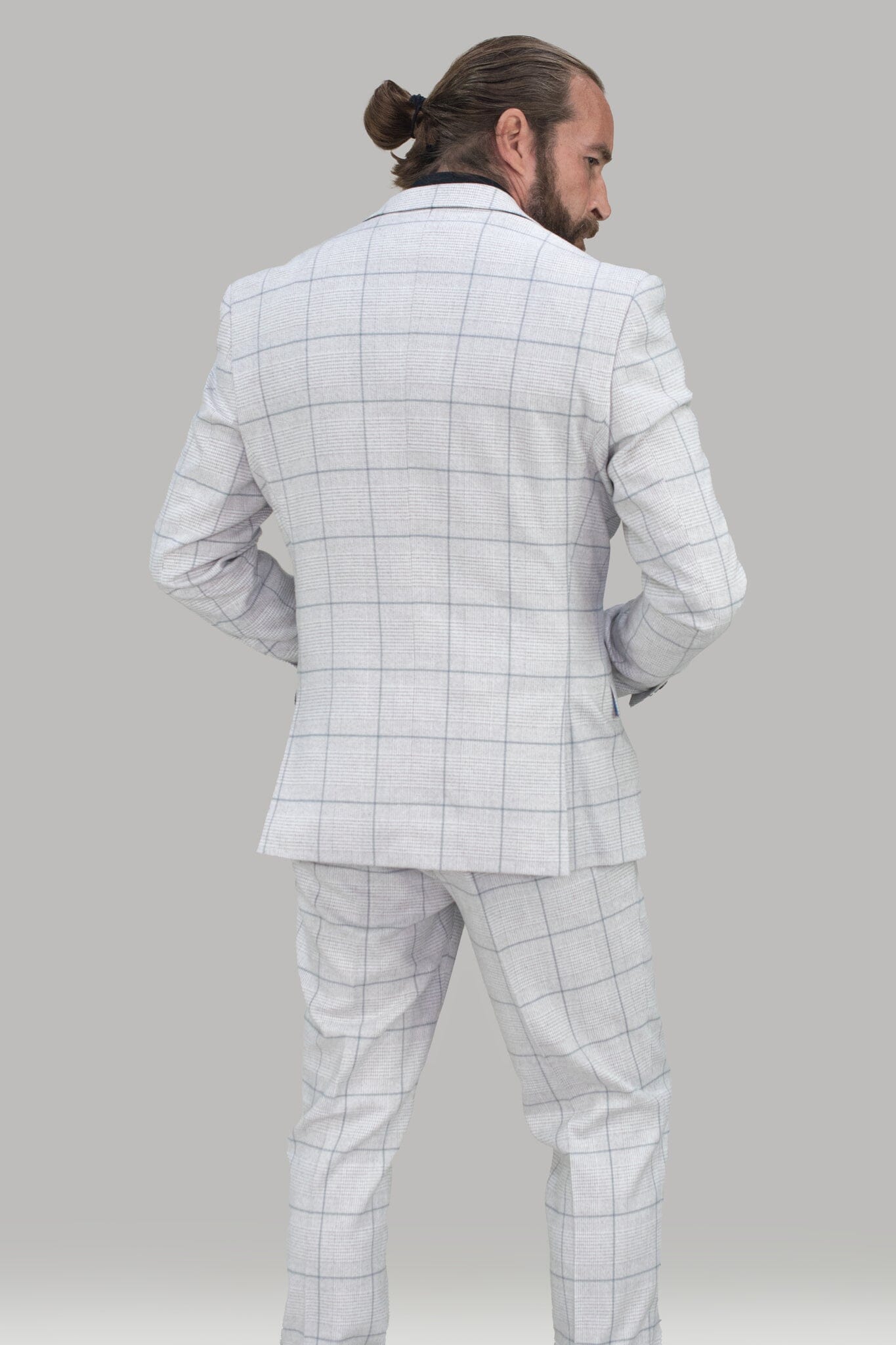 Radika Snow Grey Check Jacket - Blazers & Jackets - - THREADPEPPER