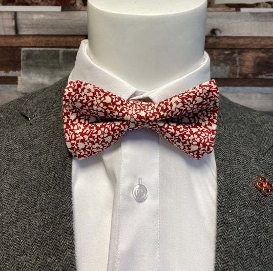 Red Climbing Rose Bow Tie - Bow Ties - - THREADPEPPER