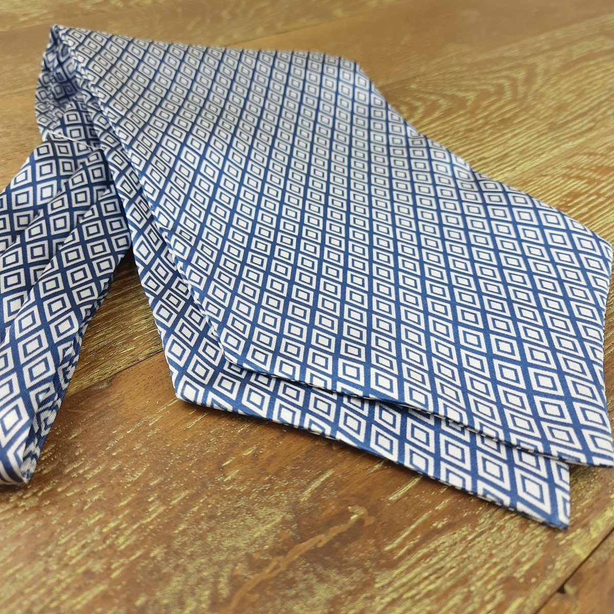 Sapphire Blue Diamond Casual Cravat - Cravats - - THREADPEPPER
